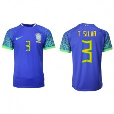 Brasil Thiago Silva #3 Bortedrakt VM 2022 Kortermet